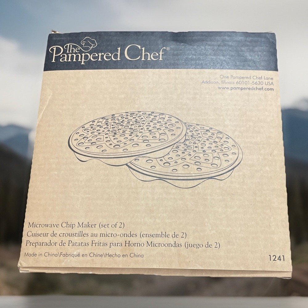 Pampered Chef Microwave Chip Maker Set Of 2 New In‎ Box